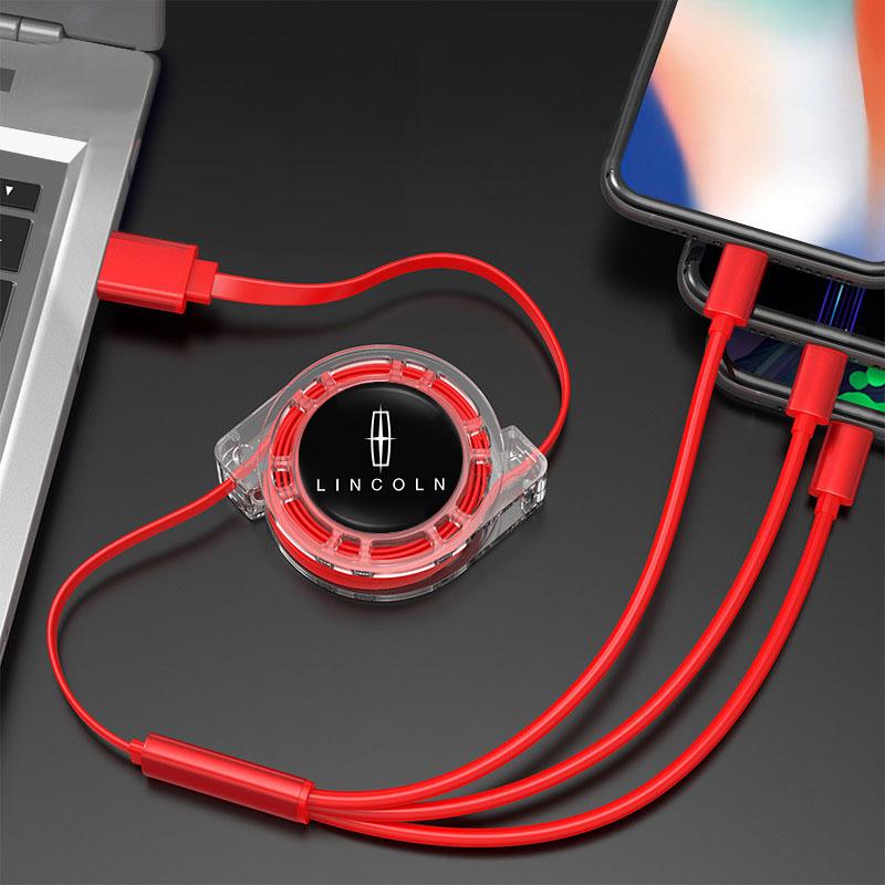 Car Fast Charger Multi Port Type-C USB Data Cable For Lincoln Navigator Continental Nautilus Aviator MKZ MKX MKC MKT MKS Mark E gfsd7