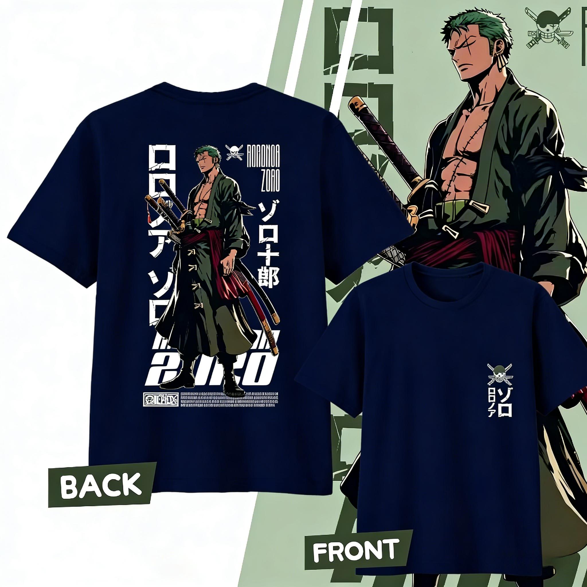 

Anime One Piece Roronoa Zoro Cotton Tshirt 2026 Summer KidsUnisexsWomens Fashion Casual Short Sleeved Tshirt Streetwear Y2k S