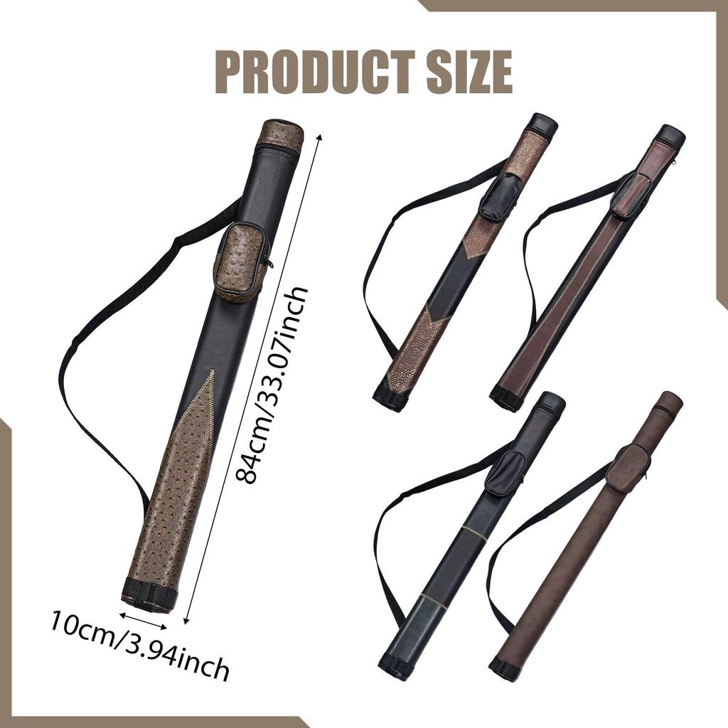 Pool Cue Case Adjustable Shoulder Strap Portable Container Carrying Bag Billiard Cue Sticks Case for Women Men 1/2 Snooker Club