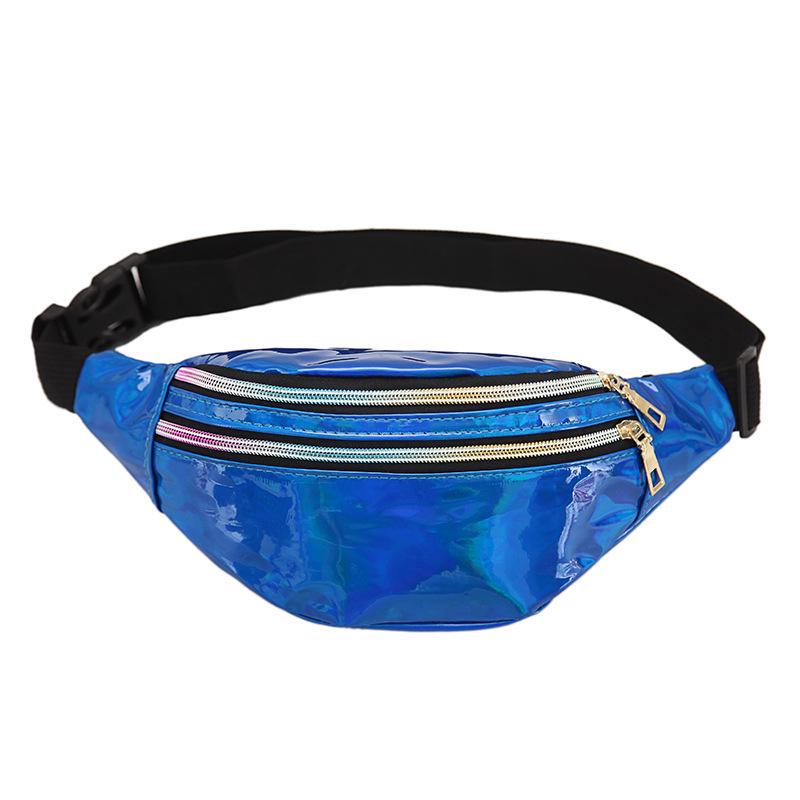 Einfache Taille Tasche für Frauen Glänzender Laser Hüfttasche für Mädchen Party Tasche Kleine Brusttaschen KTY