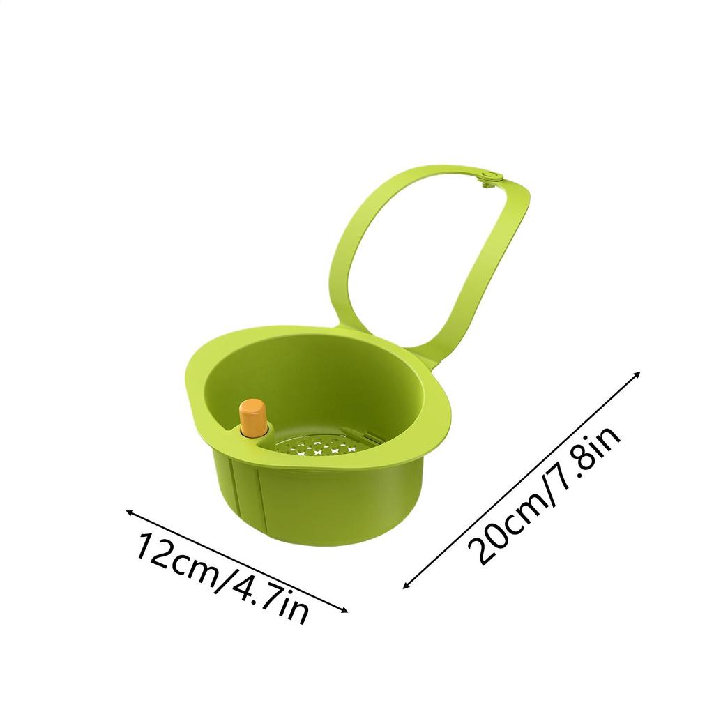 Hanging Kitchen Sink Drain Basket Sink Drain Strainer Residues Filter Basket Press Dumping Faucet-Mount Sink Strainer Basket