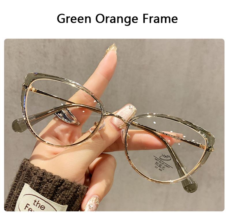 Luxury Women'S Cat Eye Anti-Blue Light Reading Glasses Europe-America Fashion Daily Use Korean Style Glasses
