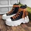 Nouvelles chaussures plateforme toile chaussures de couple hiver loisirs sports montantes chaussures en coton taille européenne grande taille