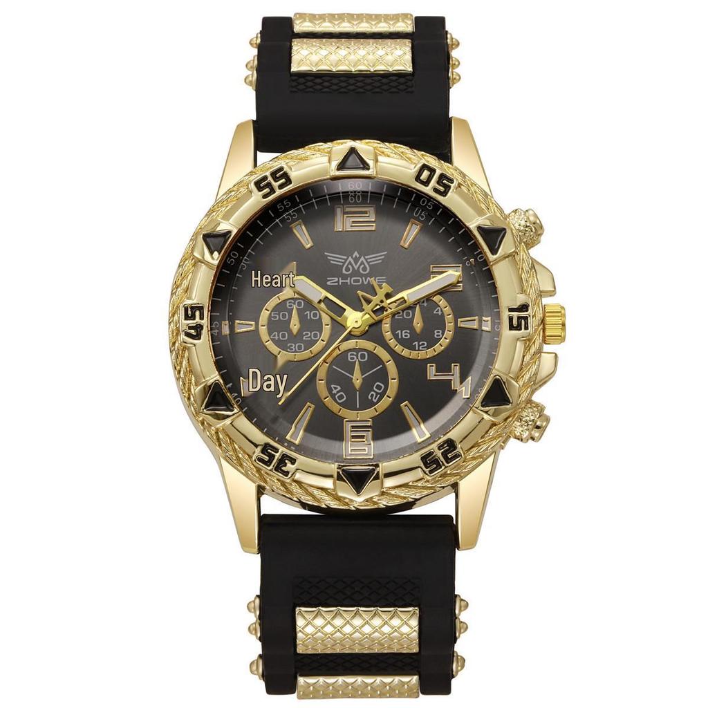 Men's Fashion Quartz Watch with Silicone Strap - Trendy Casual Wristwatch