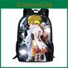 Naruto Uzumaki Schülerrucksack aus leichtem Nylonstoff mit mehreren Fächern für den täglichen Gebrauch