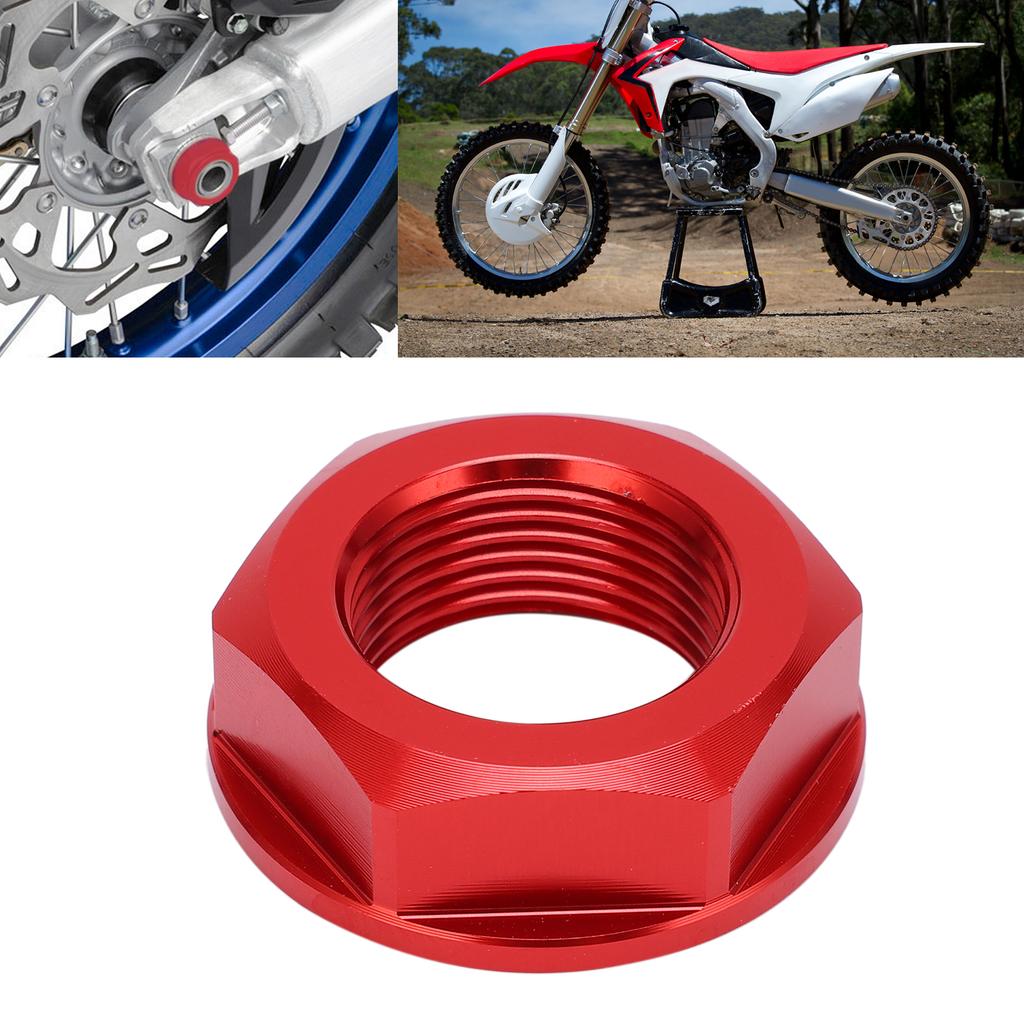 Motorcycle Rear Wheel Axle Nut M22x1.5 Aluminum Replacement for Kawasaki KX125 2003‑2008Red