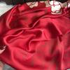 Red Big Flower Luxury Scarf Women's Goods New Silk Scarf Long Large Size Travel Shawl Sun Protection