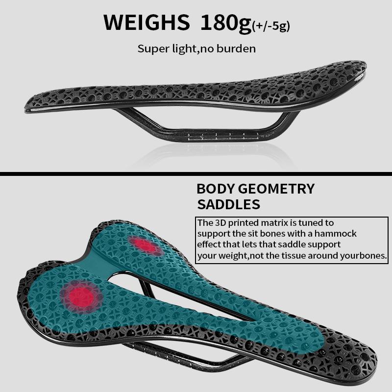 BXT Nový ultralehký 3D tištěný sedák Sedák z uhlíkových vláken Sedlo z uhlíkových vláken Silniční/MTB sedlo na kolo