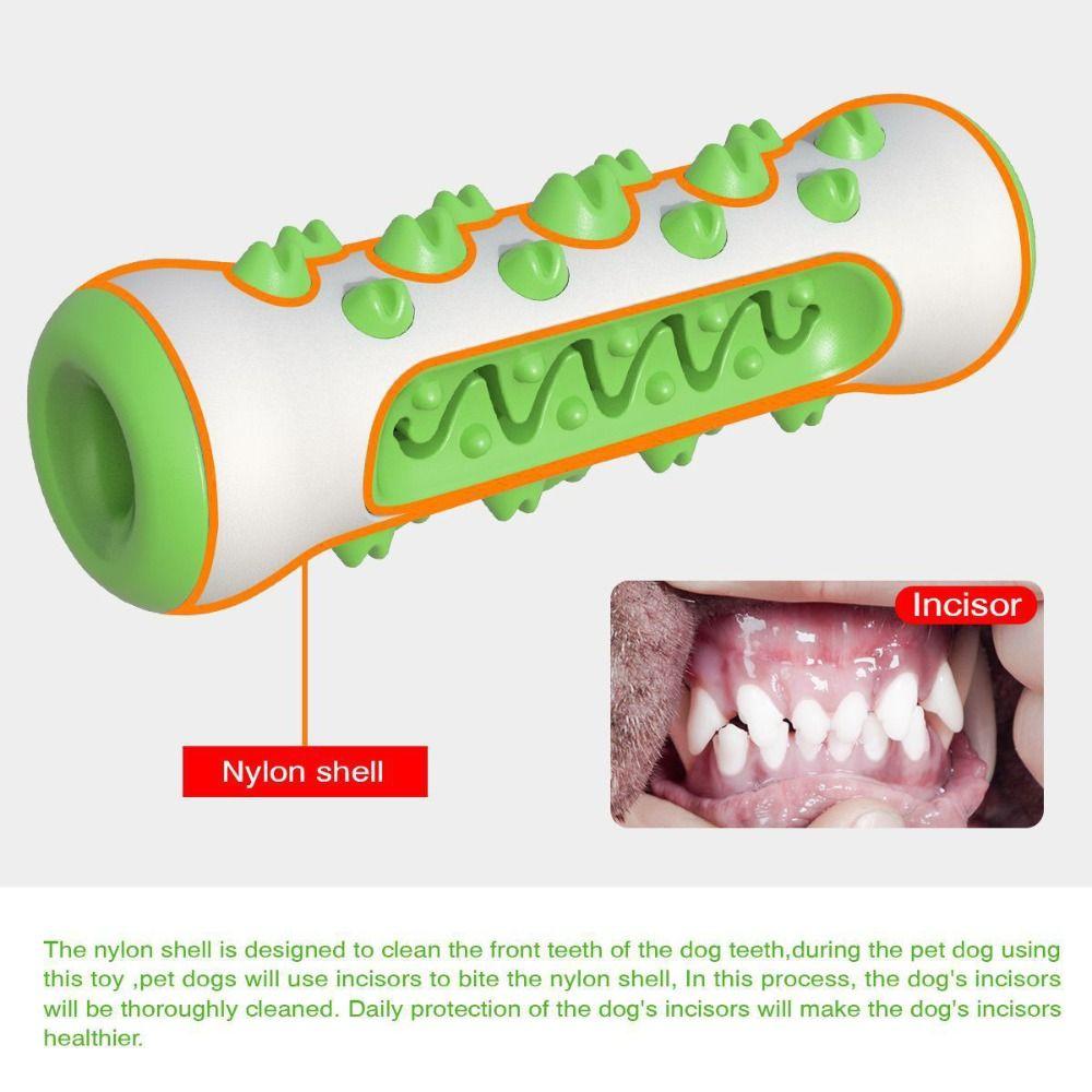 Bite Resistant Dog Toothbrush Non-slip Dog Teething Bones Rod Puppy Cleaning Toy  Pet Gift