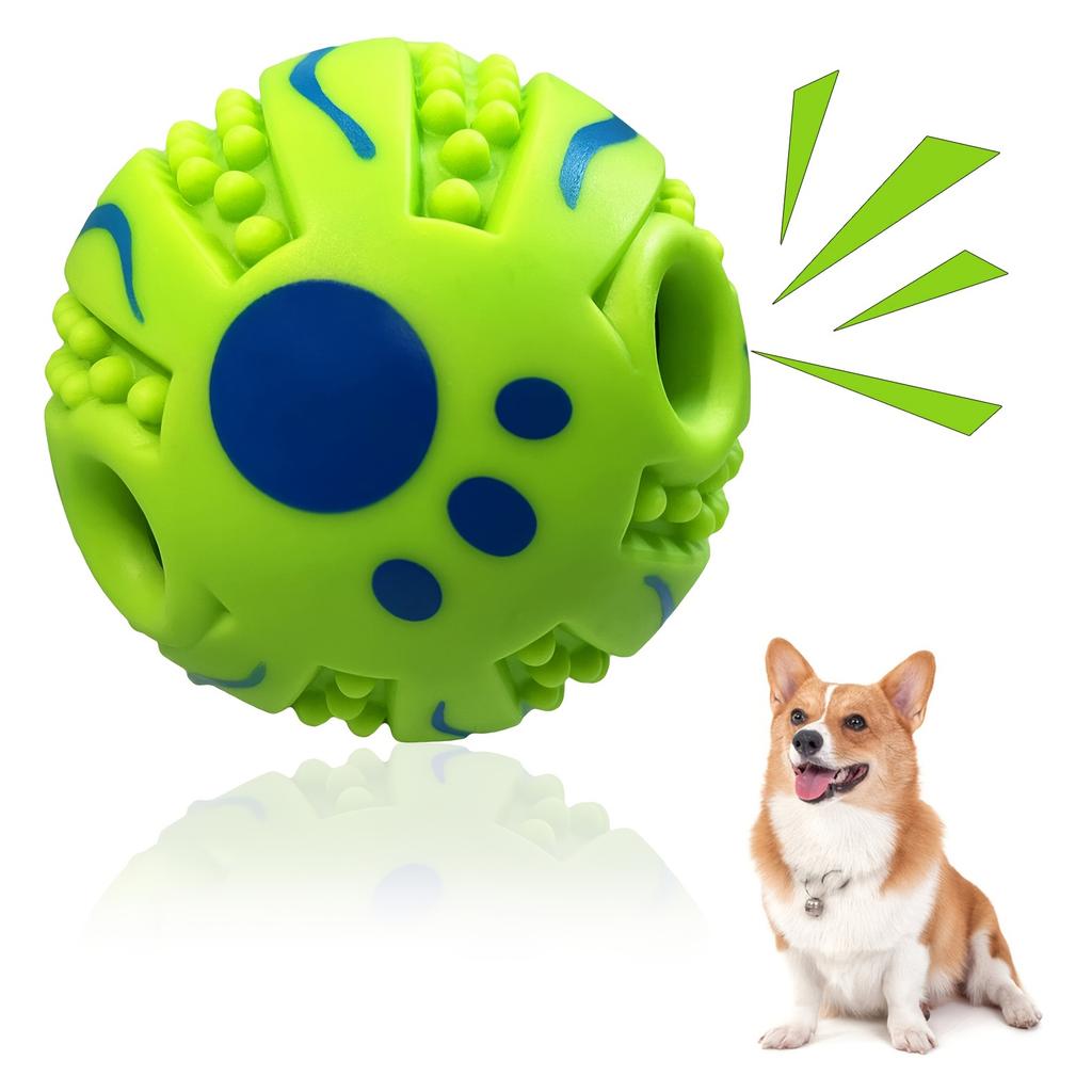 Durable Pet Chew Ball with Textured Surface for Teeth Cleaning and Interactive Play Resistant To Biting and Designed for Small To Medium Dogs