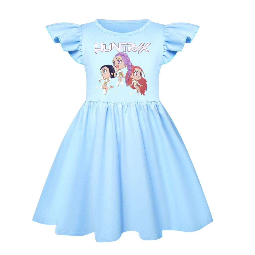 5044 Kids Girls Mira Zoey Rumi Printed Ruffle Short Sleeves Casual Dress