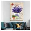Dipinto Provenza Paesaggio Arte murale Poster Immagine a olio per la decorazione della casa Soggiorno Immagine Vintage Viola Lavanda Tela