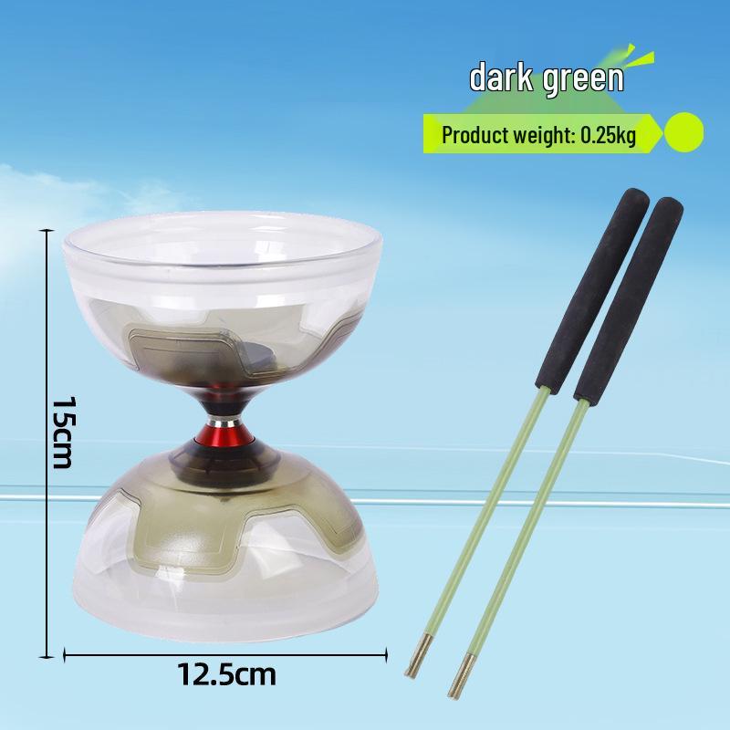 Transparent Soft Rubber Double-Ended Bearing Diabolo for Beginners and Students Plastic Diabolo Rod