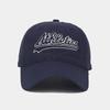 American Retro Letter Embroidered Peaked Cap for Women with Wide Head Circumference and Small Face, Solid Color Soft Top Sunshade Baseball Cap Tide