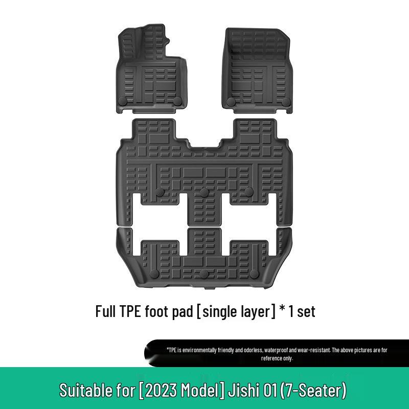Eco-Friendly TPE Floor Mats for 2023 Jishi 01, Six/Seven-Seater - Complete Set for Trunk and Interior.