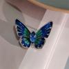 Simple Inlaid Fashion Drop Oil Color Butterfly Brooch Femininity Pin Jacket Crystal Corsage