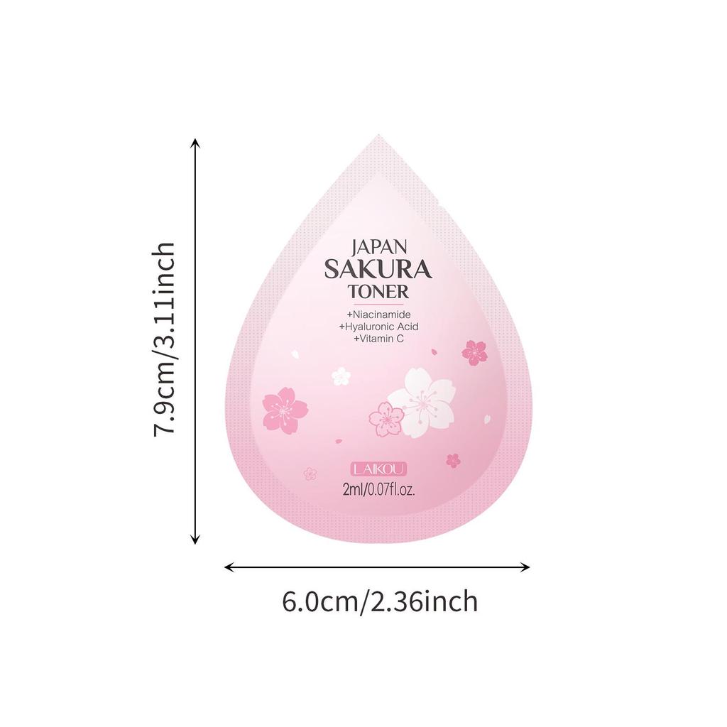 LAIKOU Japanese Cherry Blossom 4-Piece Skincare Trial Set: Cleanser, Lotion, Emulsion, Cream (2g each)