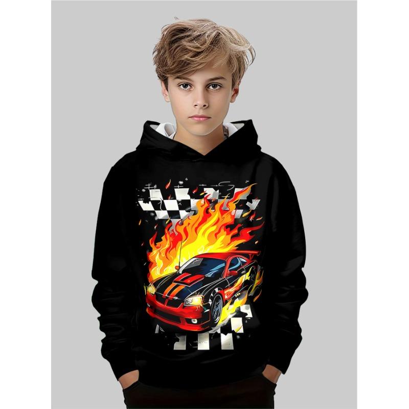 Autumn Extreme Sports Graphic 3D Printed Hoodies Fashionable Casual Sports Long Sleeved Children's Boy Hooded Sweatshirts