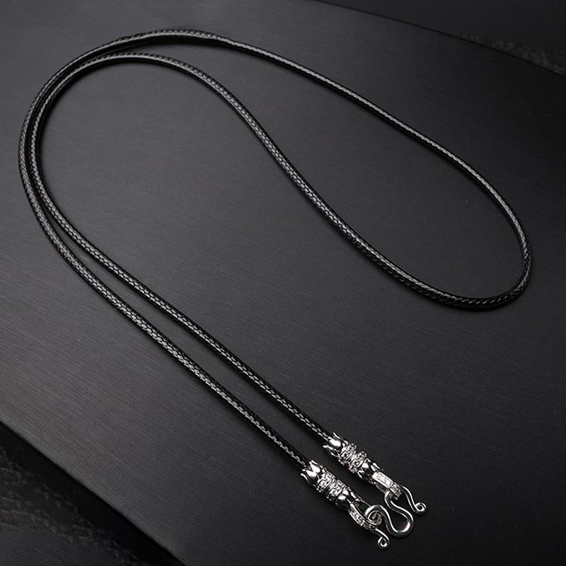 Chaîne de Pendentif Bouddhiste Thaïlandais Réglable Corde de Collier Simple Avec Boucle Cercle de Lotus en Zirconium Micro-Diamant