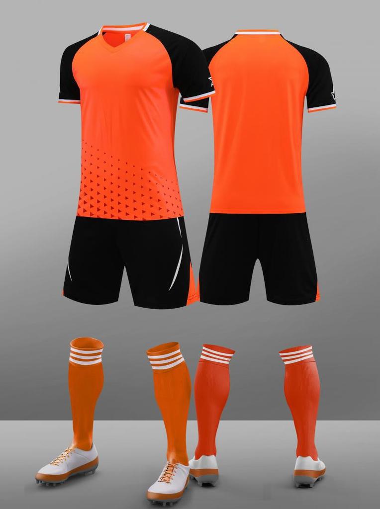 Same Football Uniform Set For Boys And Girls, Summer Short-Sleeved Training Uniform, Breathable And Quick-Drying Student Competition Training Uniform