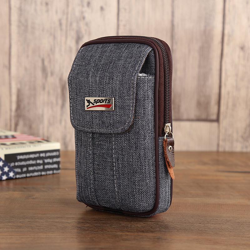 Men's Canvas Anti-Theft Waist Pack - Multi-Functional Belt Phone & Coin Bag