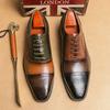 New Men Dress Shoes Brogue Shoes Square Toe Mixed Colors Lace-up Business Shoes for Men with