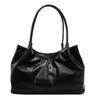 French Style Underarm Bag Large Capacity Solid Tote Bag Fashion PU Leather Shoulder Bag  Travel