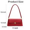 Farcauo Women's Small Pouch Vintage Shoulder Bag, PU Leather Tote Handbag, Red, Y2K Bag, Zippered Shoulder Pouch