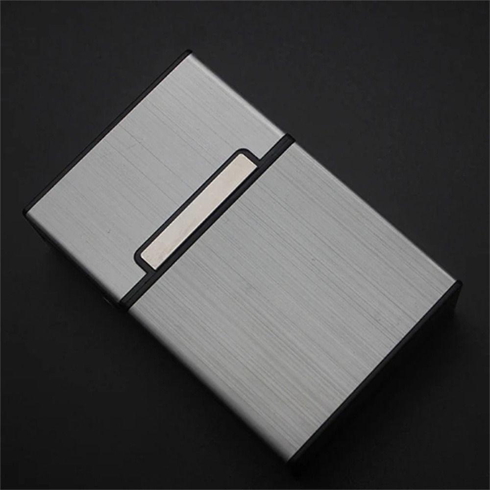 Magnetic Button Name Card Holder Aluminum Zinc Zinc Alloy ID Card Case Fashion Business Card Box  Men Gift