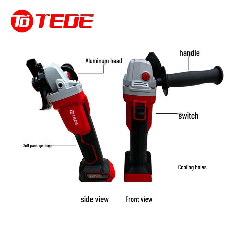 TEDE Cordless Brushless Angle Grinder CN plug (adapter included)