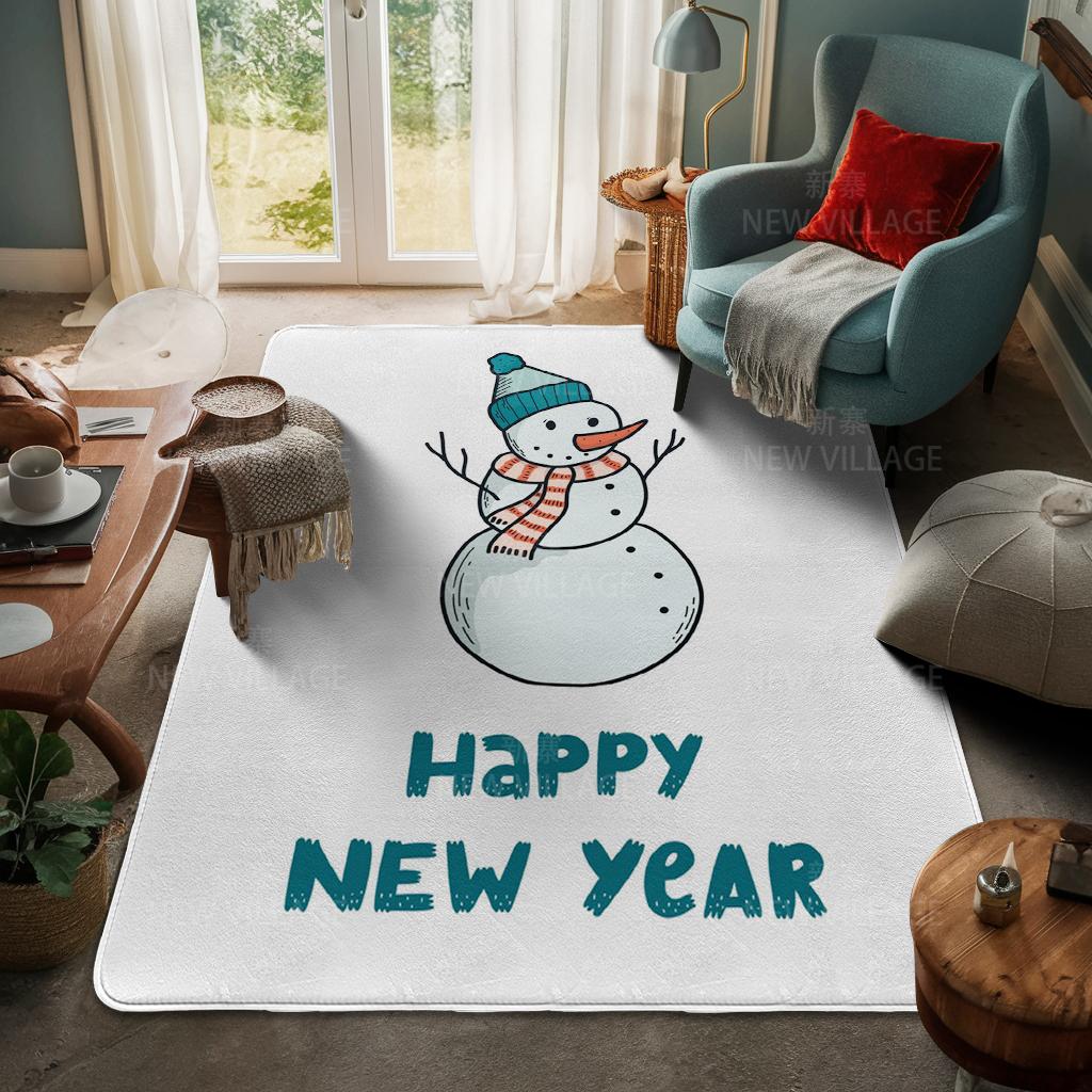 House Entrance Carpet Home Door Mat Living Room Bath Foot Bathroom Non-slip Water Absorption Rugs Bath Merry Christmas Winter