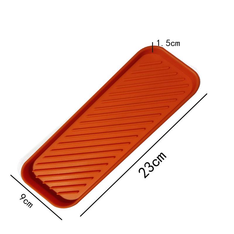 

Прямоугольный нескользящий силиконовый коврик для слива в ванной и подставка для мыла оранжевый