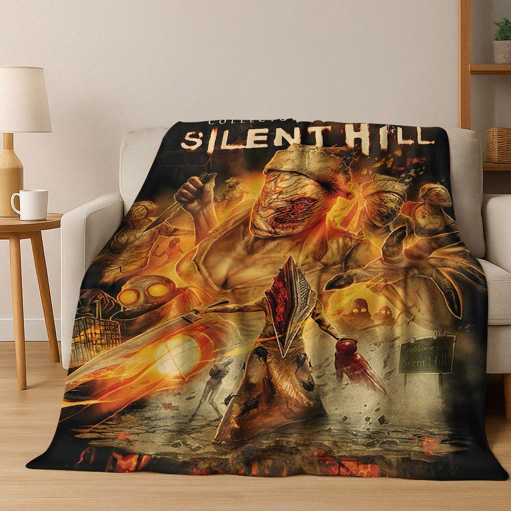 Classic Silent Hill Horror Game Movie Art Flannel Blanket,Cozy Soft Throw Blanket for Home Bedroom Bed Sofa Picnic Cover Gift