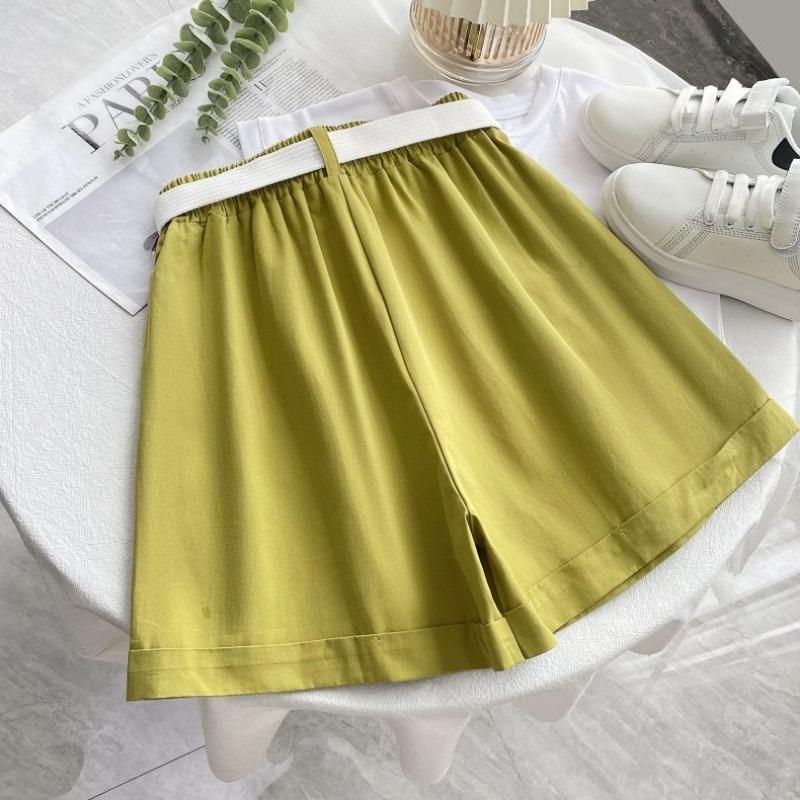 Fashion Buttons Loose Wide Leg Shorts for Women Summer New Thin Slim High Waist  Casual Shorts Woman A-line Solid Elegant Lady Shorts 24281