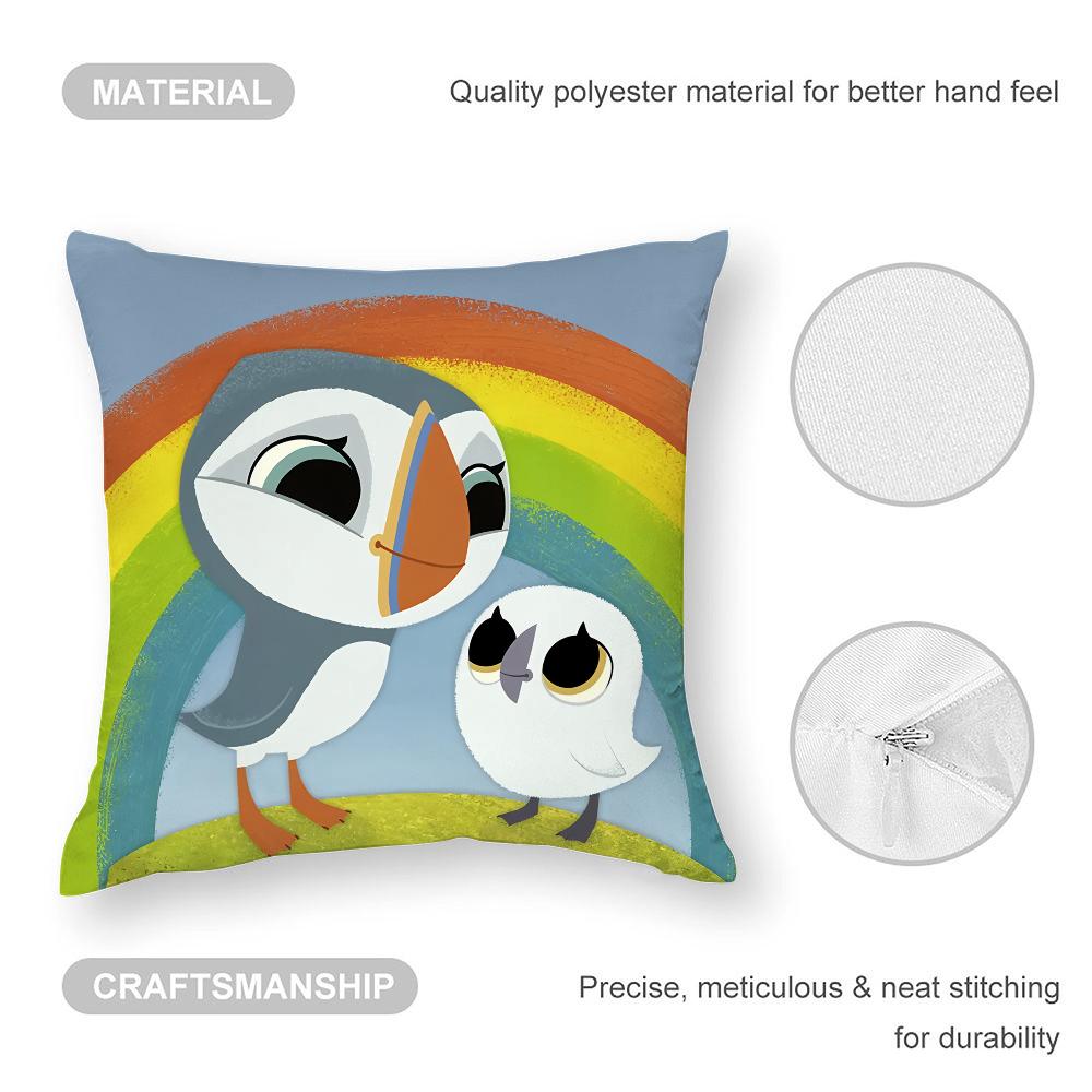 Puffin Rock P-Preschool Pillow Case 3D Print Polyester Fiber 45*45 Cm Home Sofa Throw Pillow Cover Decoration Festival Gift