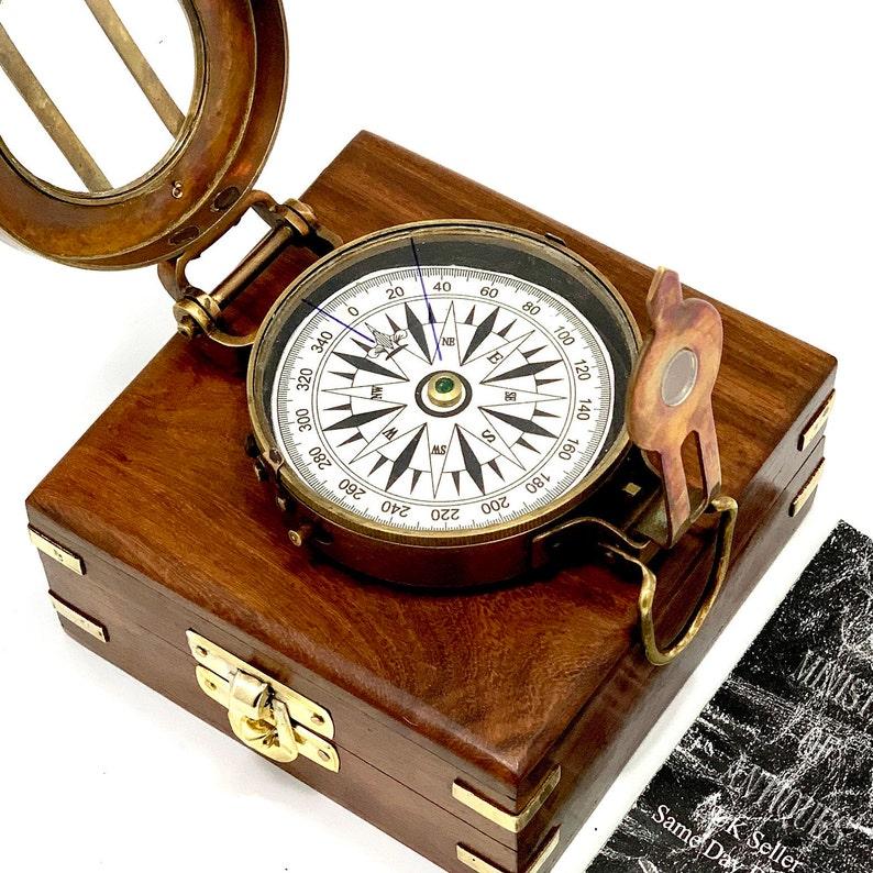 Soldiers Military Thumb Compass Vintage Brass WW2 1940 Navigation World War II Design Military Compass