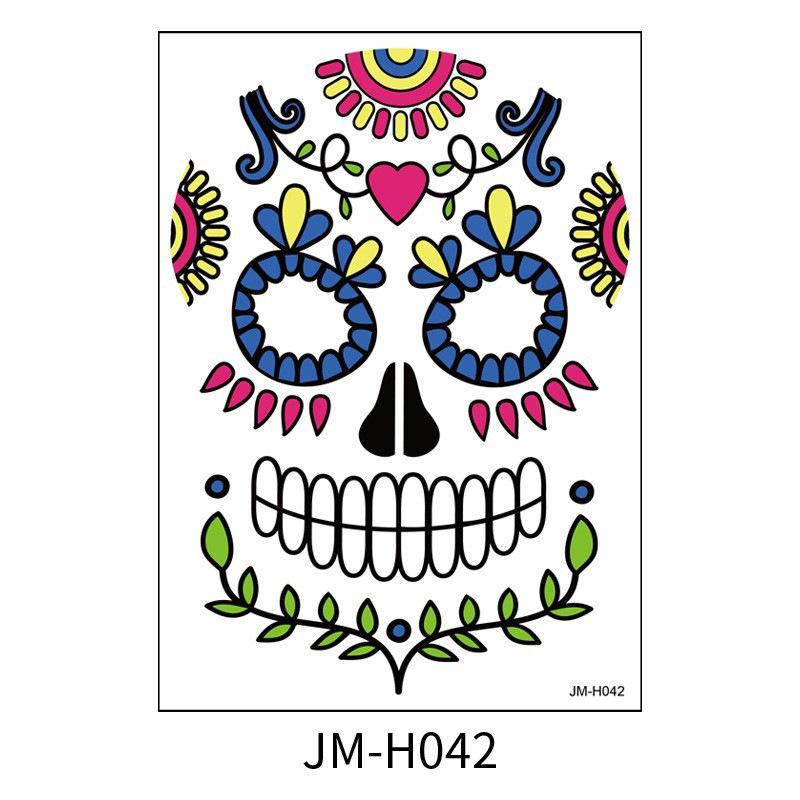 Cross Border Halloween Scene Tattoo Stickers Waterproof Sweat Day Of Dead Makeup Ball Funny Facial