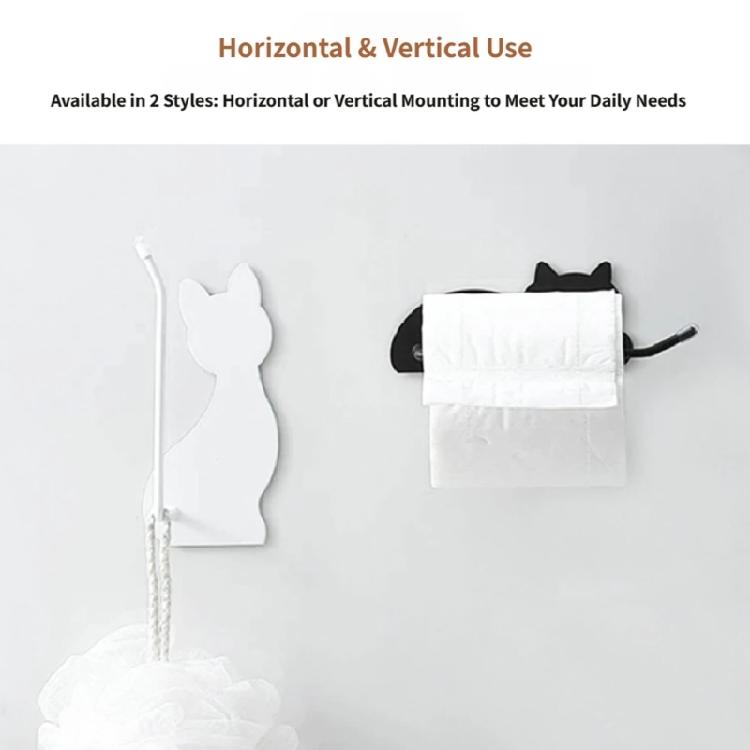 Elegant Cats Shaped Adhesive Hook Tissue Roll Dispenser For Home Office Kitchen Use Bathroom Decoration