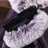 Winter Women's Leather Gloves for Cold and Warm Fashion Soft Burr Plus Velvet Thick Touch Screen Gloves