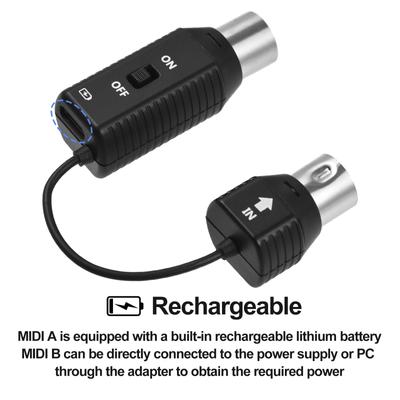 M-VAVE MS1 Mini Wireless Transmission System MIDI System MIDI Wireless Adapter Plug and Play