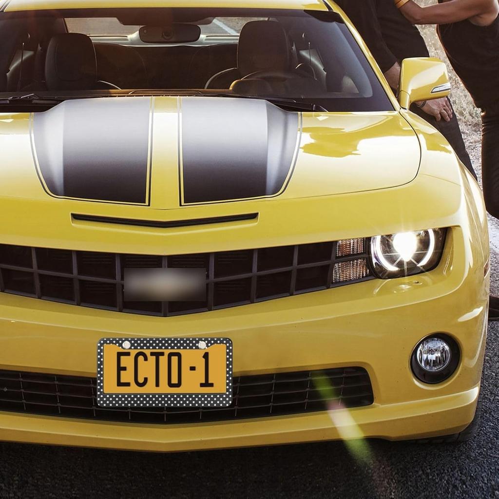 Kigai Black And White Polka Dot License Plate Frame - 2 Pack Universal Stainless Steel License Plate Frame With Screws Included (2 Holes)