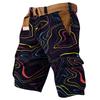 Men's Casual Printed Cargo Shorts with Multiple Pockets Relaxed Fit Knee Length Durable Fabric Belt Included for Outdoor Activities