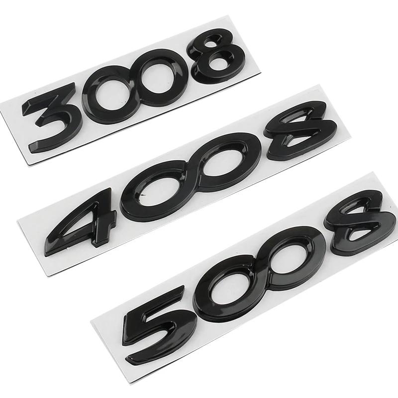 Autocollant Emblème Lettres Logo Badge Métal Coffre Arrière pour Peugeot 2008 3008 4008 5008 Accessoires de Décoration Styling