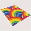 Retro Rainbow Striped Throw Blanket - Vibrant Color Block Modern Art Cozy Soft Accent for Bed Couch Living Room Decor