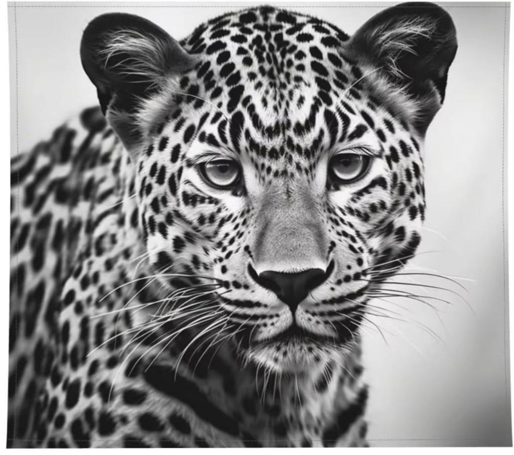 Wild Chic Living Room Tapestry Black White Leopard Print for Bold Statement Feature Wall Decor