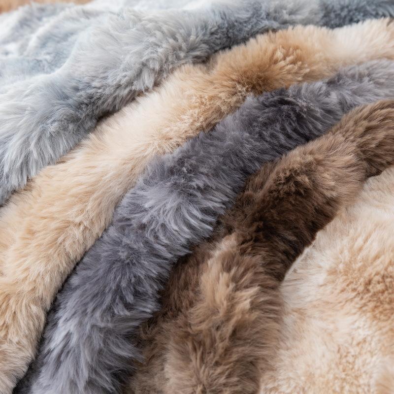 Winter Rabbit Plush Sofa Cushion Winter Four Seasons Universal Warm Thickened Leather Seat Cover Cover Towel