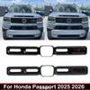 For Honda Passport 2025 2026 ABS Black Front Middel Bumper Grid Mesh Grill Grille Hoods Part Car Front Body Racing Engine Trim