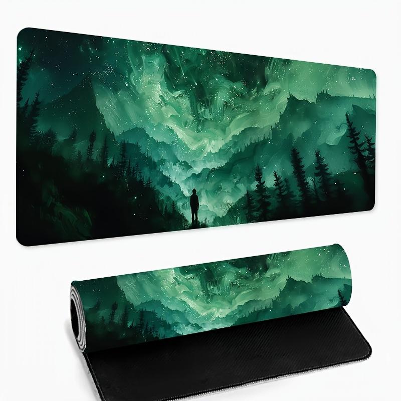 Extra Large Green Extreme Day Mouse Pad Thick Washable Edge Locking Desk Mat for Gaming Office 800x400x2mm