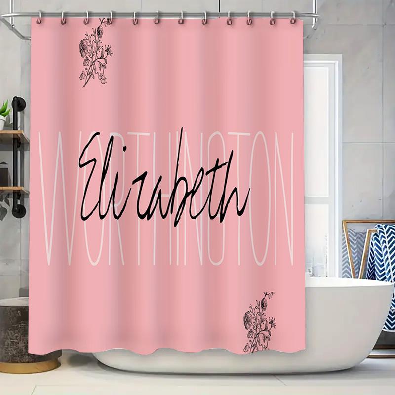

Elizabeth Shower Curtain With Washington Print In Chic Pink For Modern Bathrooms Customizable Text Design Decorat W60H190(CM)-1 Pcs