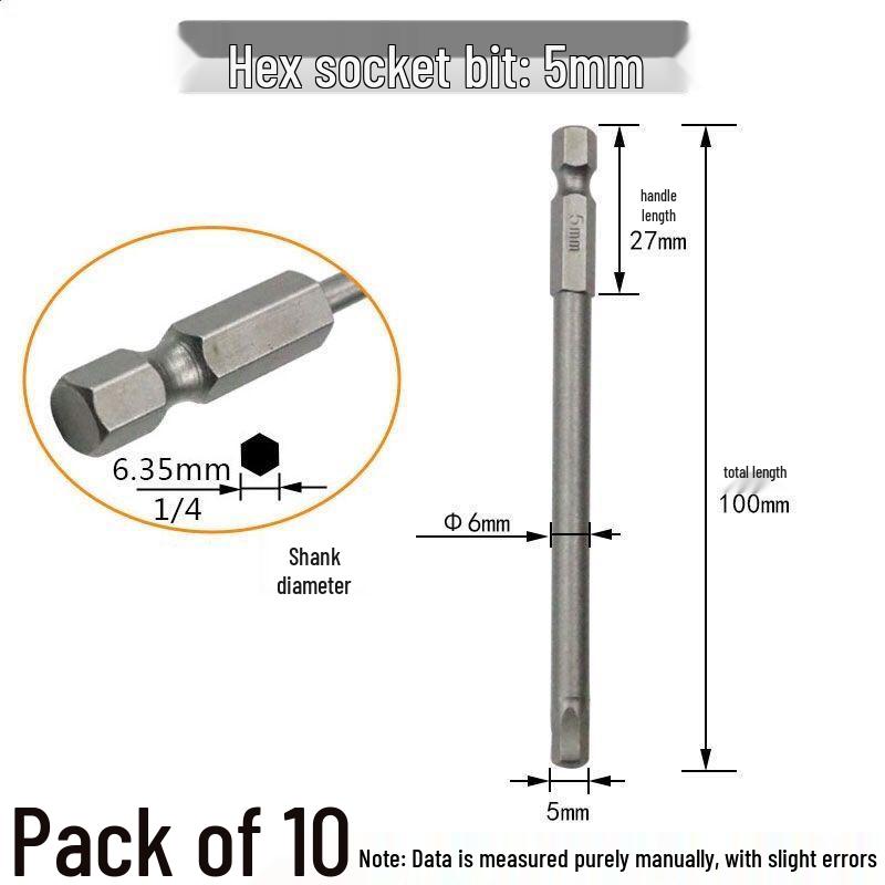 Sechskant Starke Magnetische S2 Schraubendreherbit für Handbohrmaschinen und Elektrische oder Pneumatische Schraubendreher